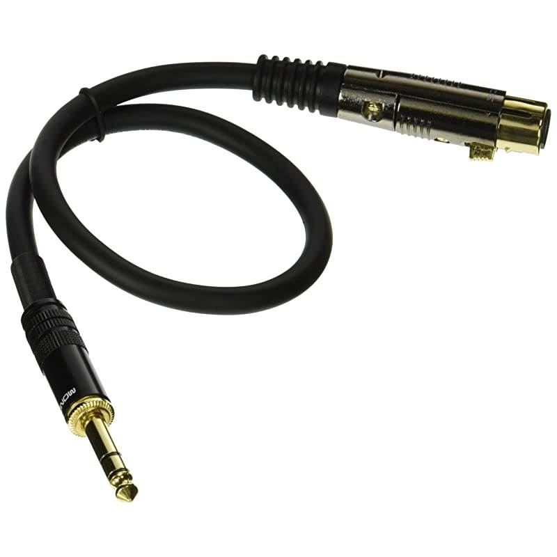 104767 1.5-Feet Premier Series XLR Female to 1/4-Inch TRS Male 16AWG Cable gold