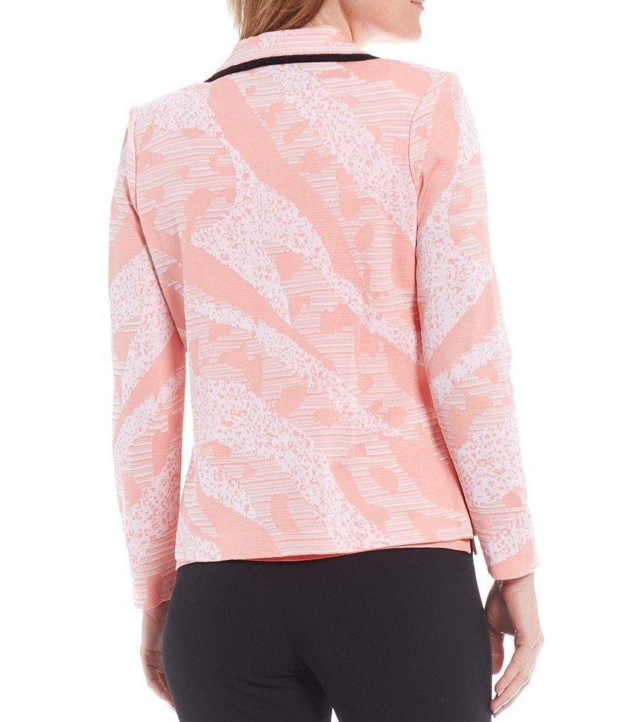 Ming Wang Long Sleeve Abstract Animal One Button Jacket