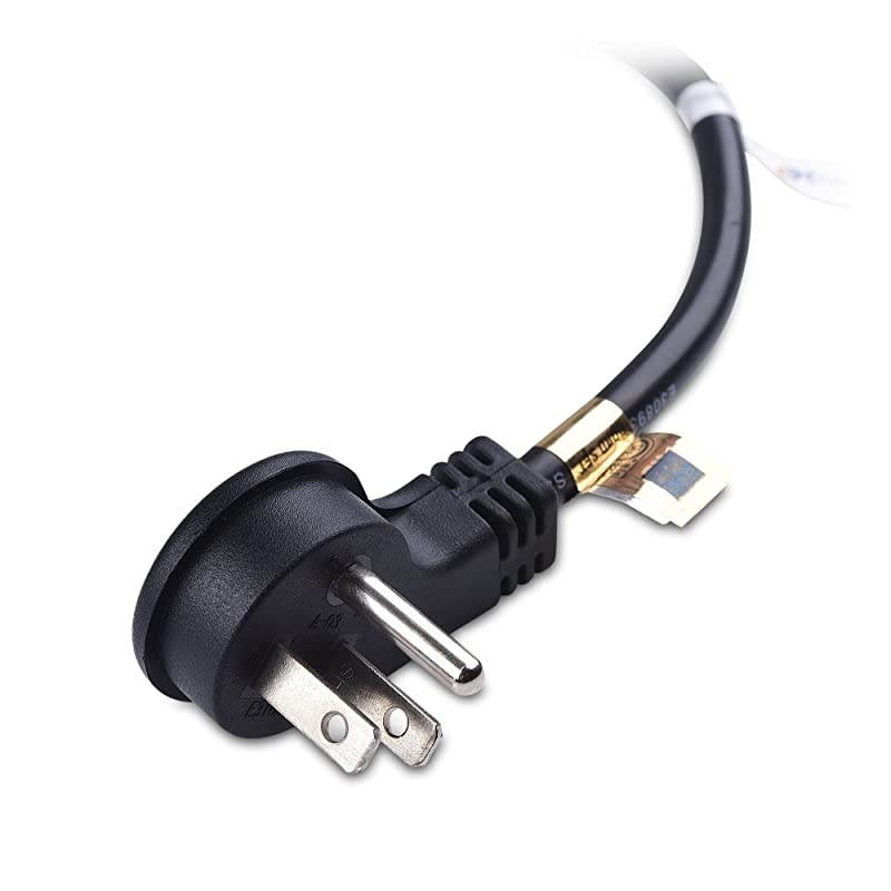 2-Pack 16 AWG Low Profile Right Angle Power Cord (Power Cable) 15 Feet (NEMA 5-15P to Angled IEC C13)