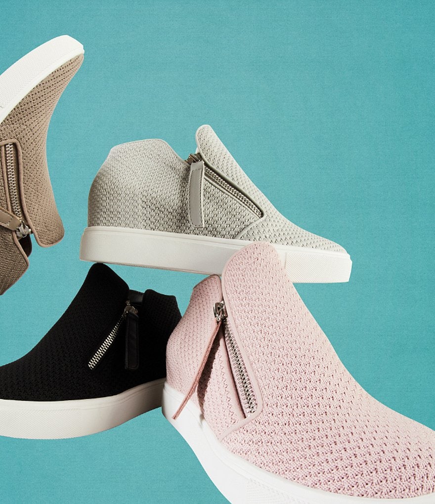 Donald Pliner Pelham Neoprene Mixed Leather Slip-On Wedge Sneakers