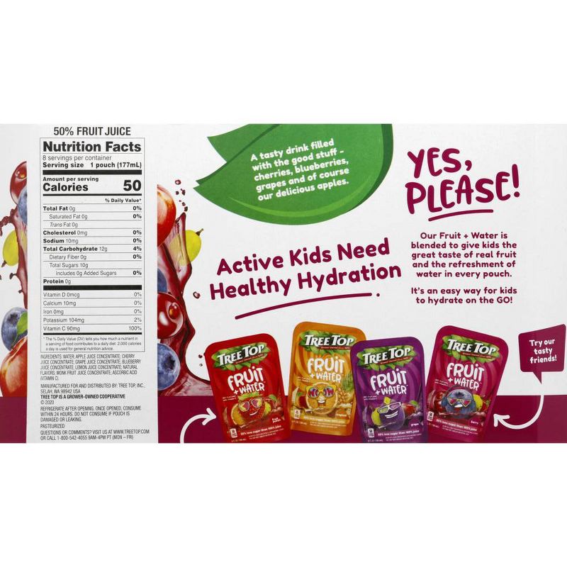 Tree Top Fruit + Water Berry - 8pk/6 fl oz Pouches