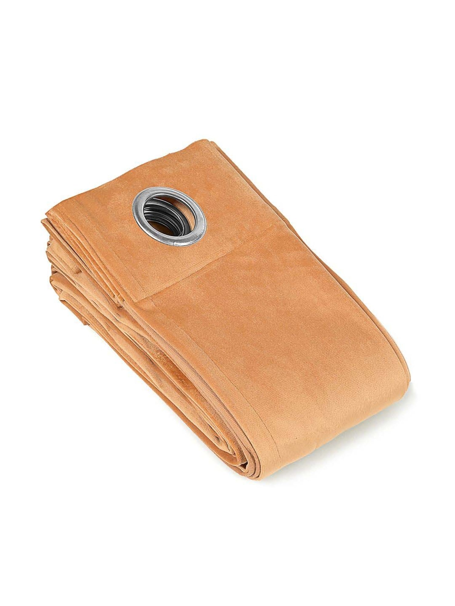 Saral Home Easy Living Orange Polyester 224 GSM Velvet Curtain