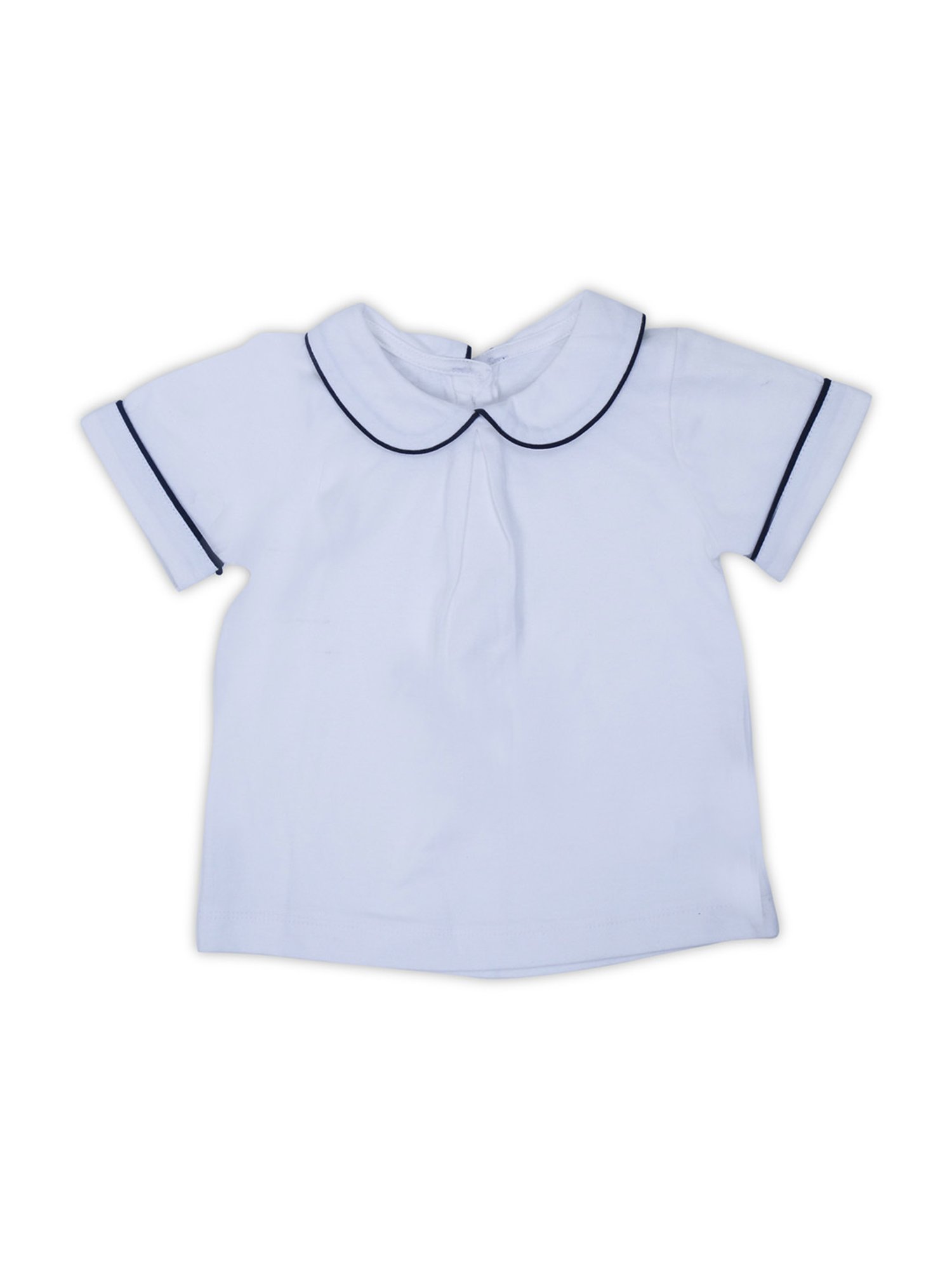 Haus & Kinder Kids Blue & White Cotton Self Pattern T-Shirt Set