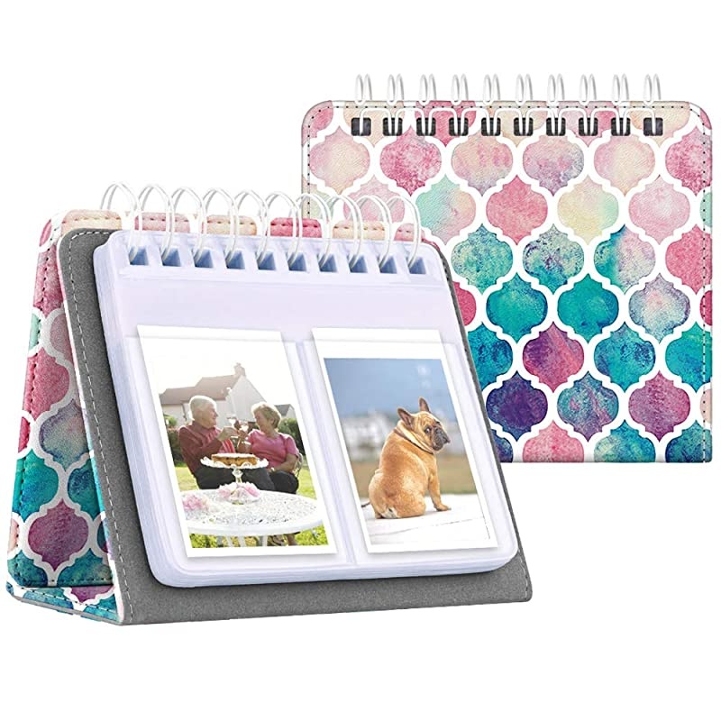 Calendar Photo Album for 3-Inch Film - 64 Pockets Album for Fujifilm Instax Mini 11/Mini 9/Mini Link Printer/Mini LiPlay, Canon Ivy CLIQ, Polaroid, Kodak Instant Print Camera, Moroccan Love