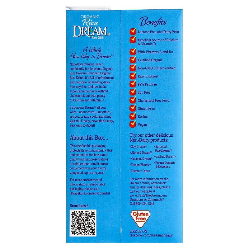 Rice Dream Organic Enriched Original Rice Non-Dairy Beverage - 64 fl oz