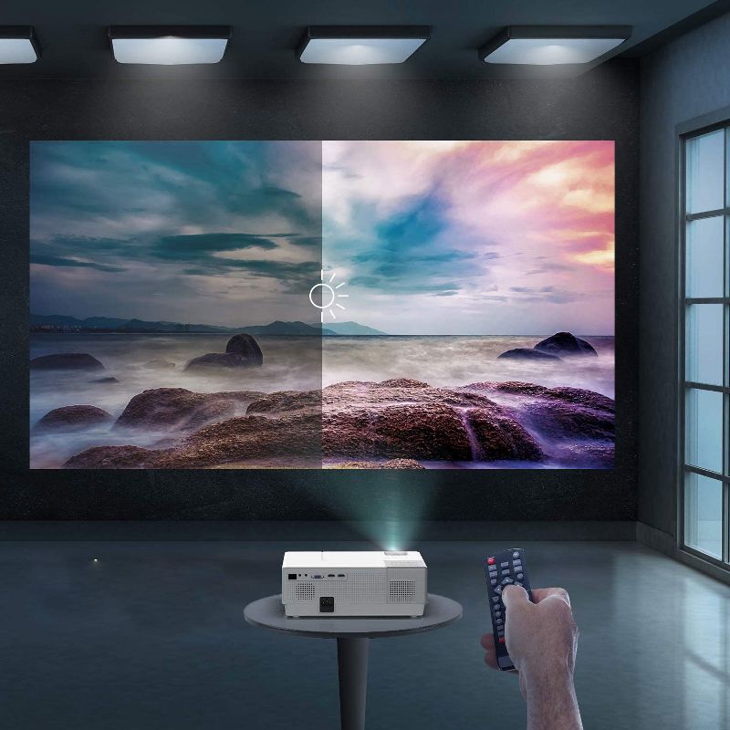 Yaber Y31 Native 1920x 1080P Projector 8000L Full HD Video Projector Support 4K +/-50^0 4D Keystone Correction Compatible with Phone,PC,TV Box,PS4