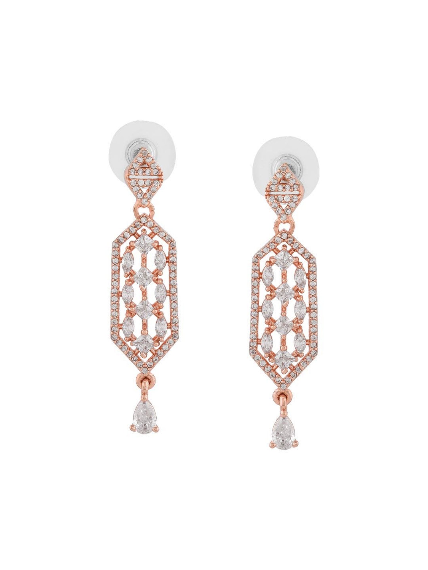 Estele Rose Gold-Plated Lavish Luxe Designer Choker Style Necklace Set for Women