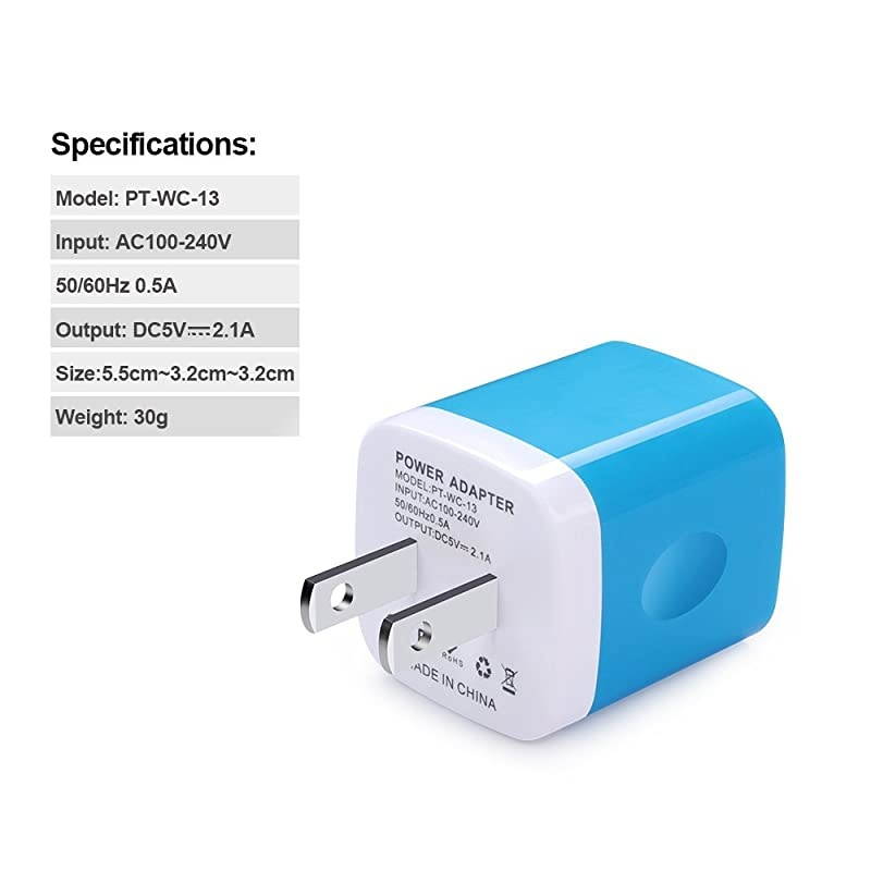 Charging Block, Wall Charger  3-Pack Dual Port USB Home Travel Wall Charger Plug Compatible with iPhone 11/11 Pro Max/SE, Tablet, Samsung Galaxy S20 10 S10e S9 S8 Plugs/S7 S6 Note 10+, HTC