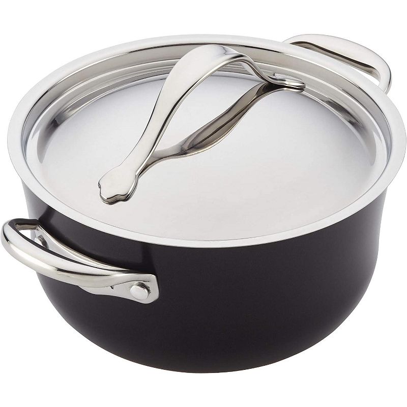 Meyer Corporation Anolon Nouvelle Copper Luxe Hard-Anodized Nonstick Casserole, 4-Quart, Onyx