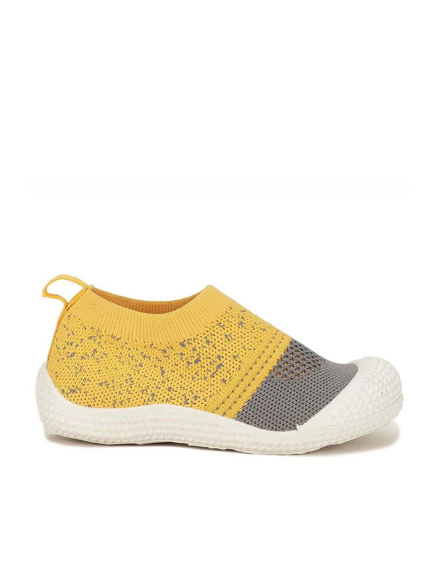 Bubblegummers by Bata Kids Grey & Yellow Casual Slip-Ons