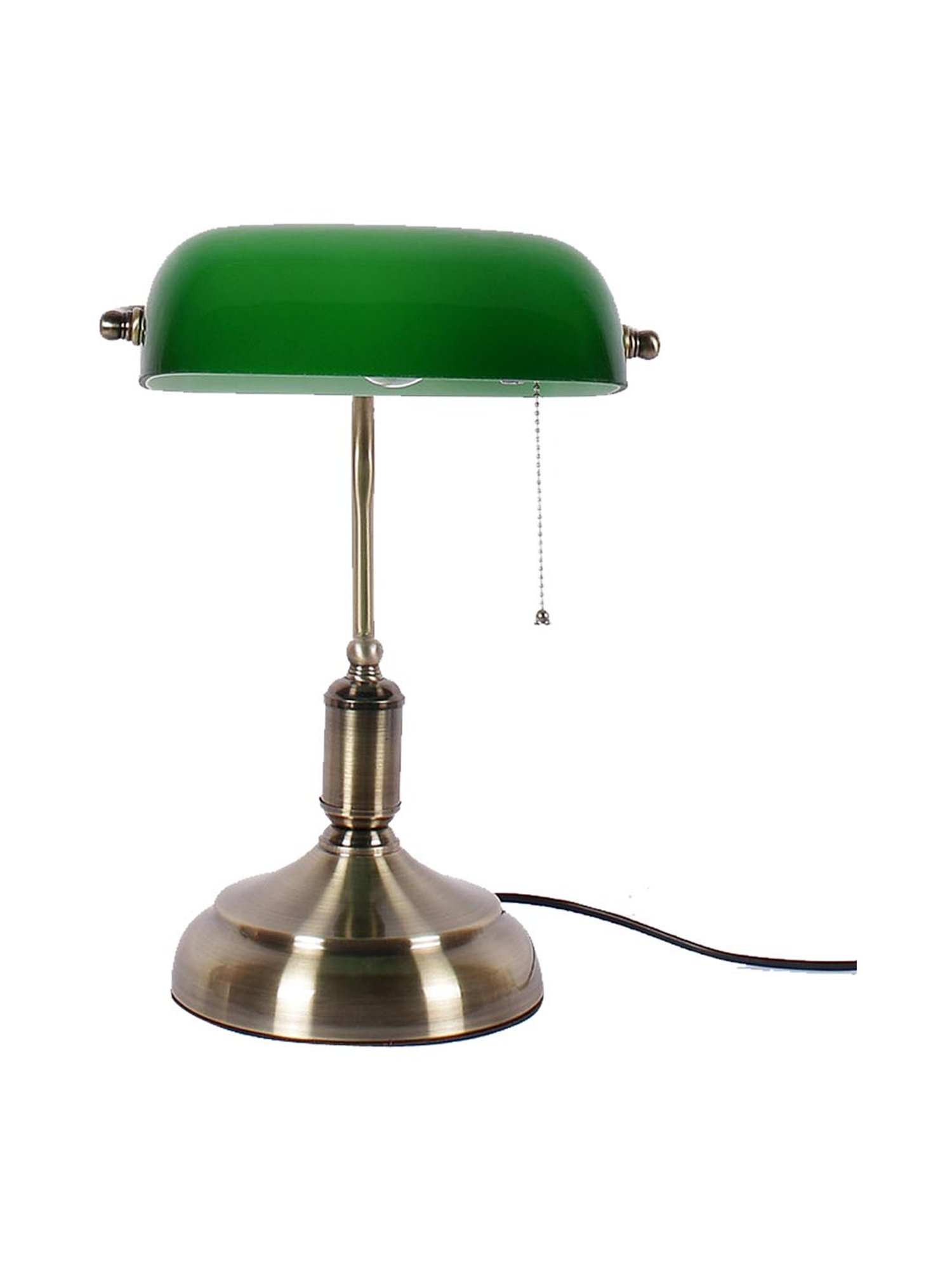 Kapoor E Illuminations Green & Brown Metal Study Table Lamp - Set of 1