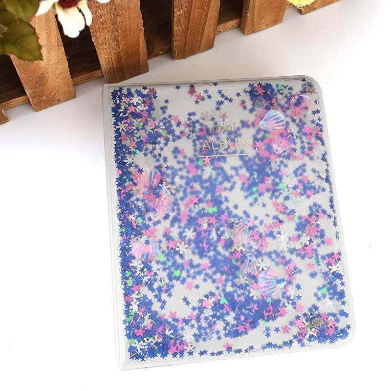 Mini Photo Album 2 Pack 64 Pockets Shell Album for Fujifilm Instax Mini 7s 8 8 9 25 26 50s 70 90 Film Polaroid Camera 3inch Film Blue Shell + Pink Shell