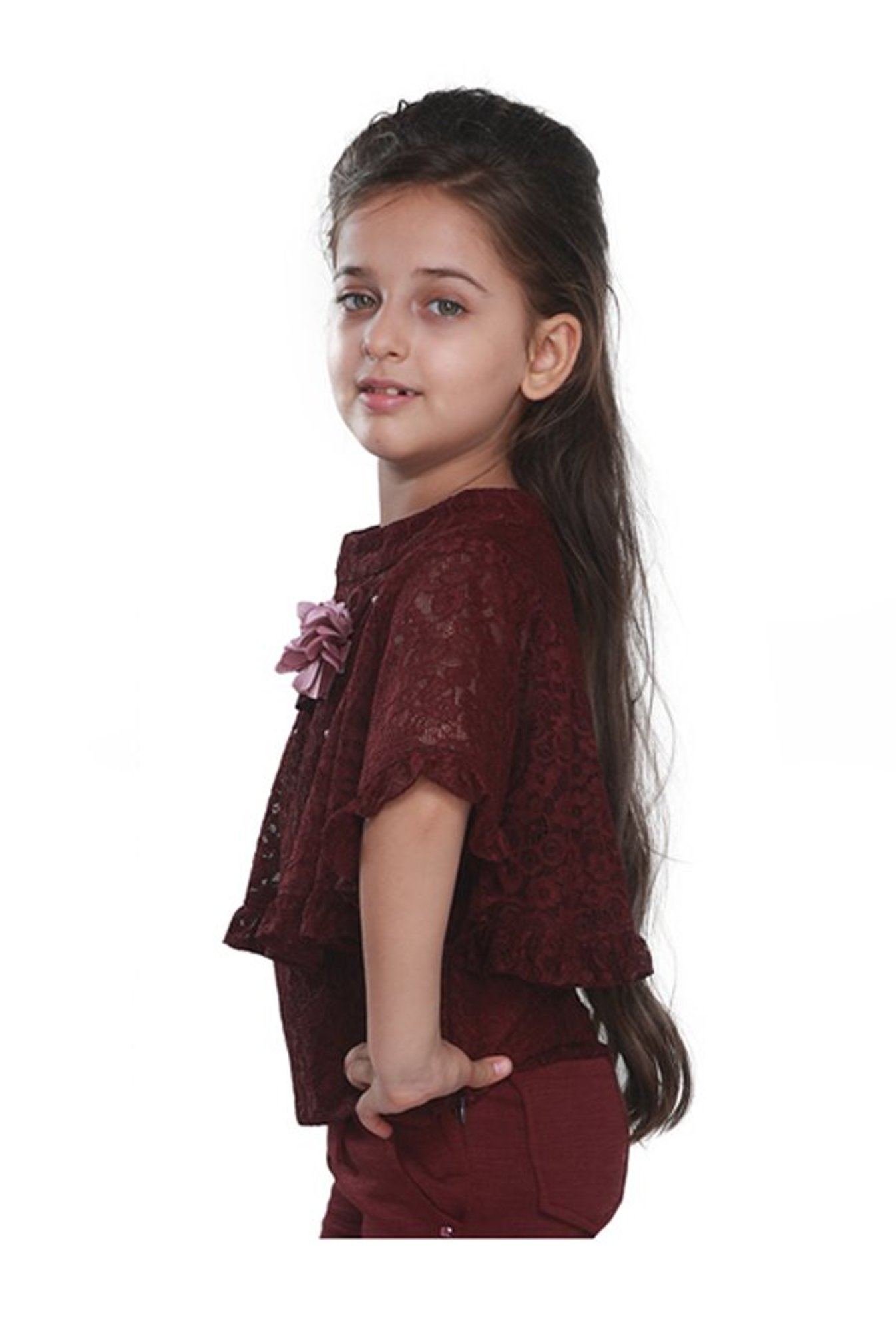 Cutecumber Kids Plum Lace Top