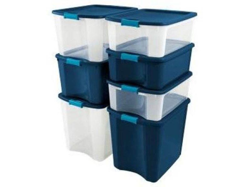 Sterilite 26 Gallon Latch & Carry Plastic Storage Tote Container Box (4 Pack)