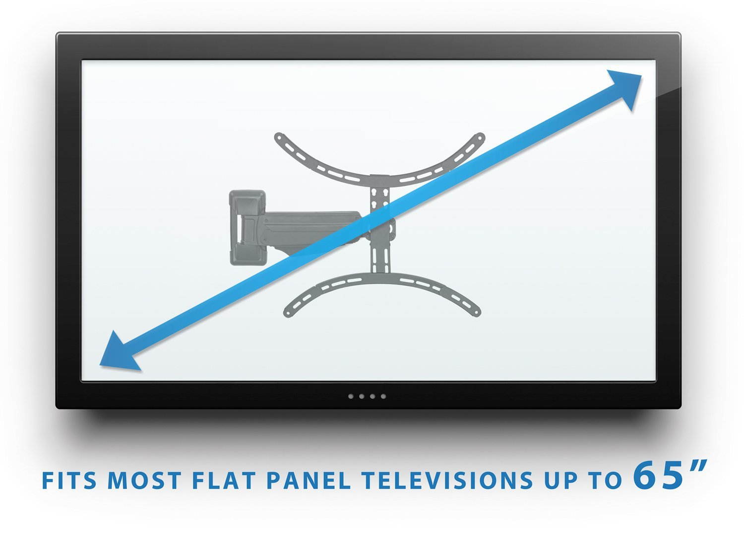 MI-340 TV Mount for 50", 55", 60", 65" Inch TV, Full Motion, Height Adjustable, Wall Mount Bracket for LCD/LED/Plasma Flat Screen, VESA 600x400mm, 55 lb Weight Capacity, Black