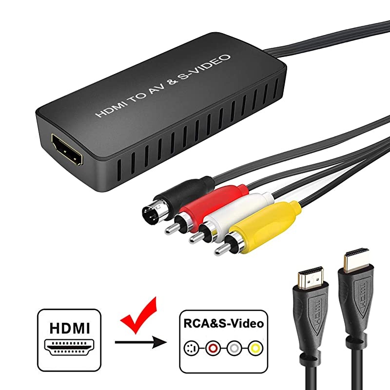 to SVideo Converter to RCA Adapter R/L Audio Video Converter Adapter Support 1080P Compatible PS3/PS4, Xbox, Fire Stick, Roku, Blu-Ray Player, VHS, VCR, DVD, STB, Camera etc.
