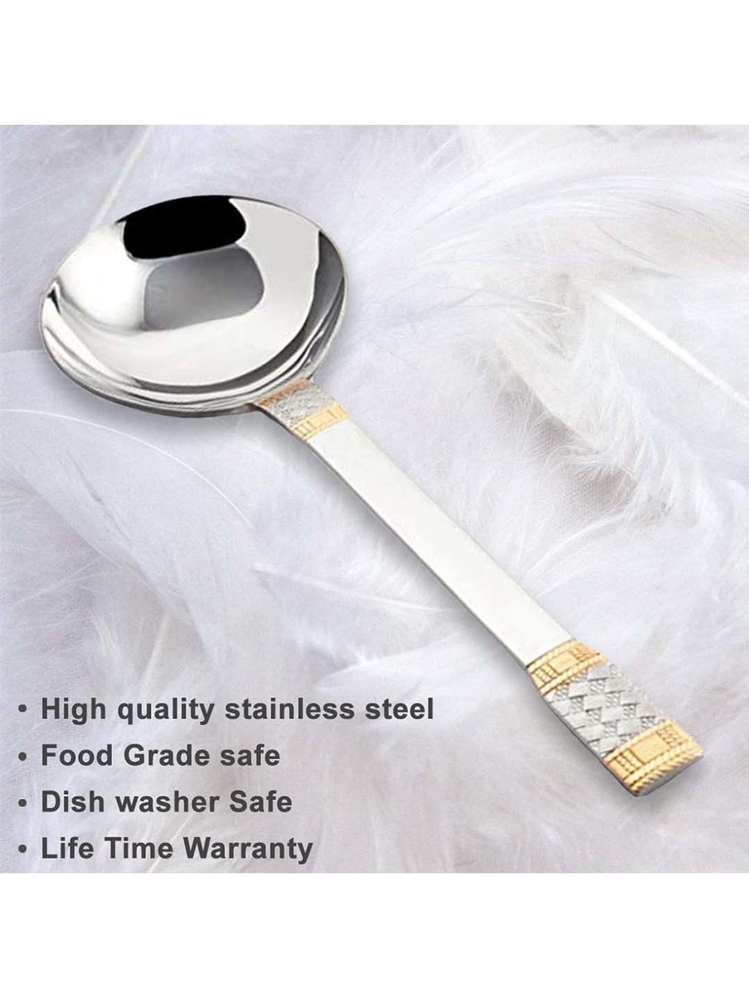 HAZEL Silver Stainless Steel Spatula with Beveled Edge