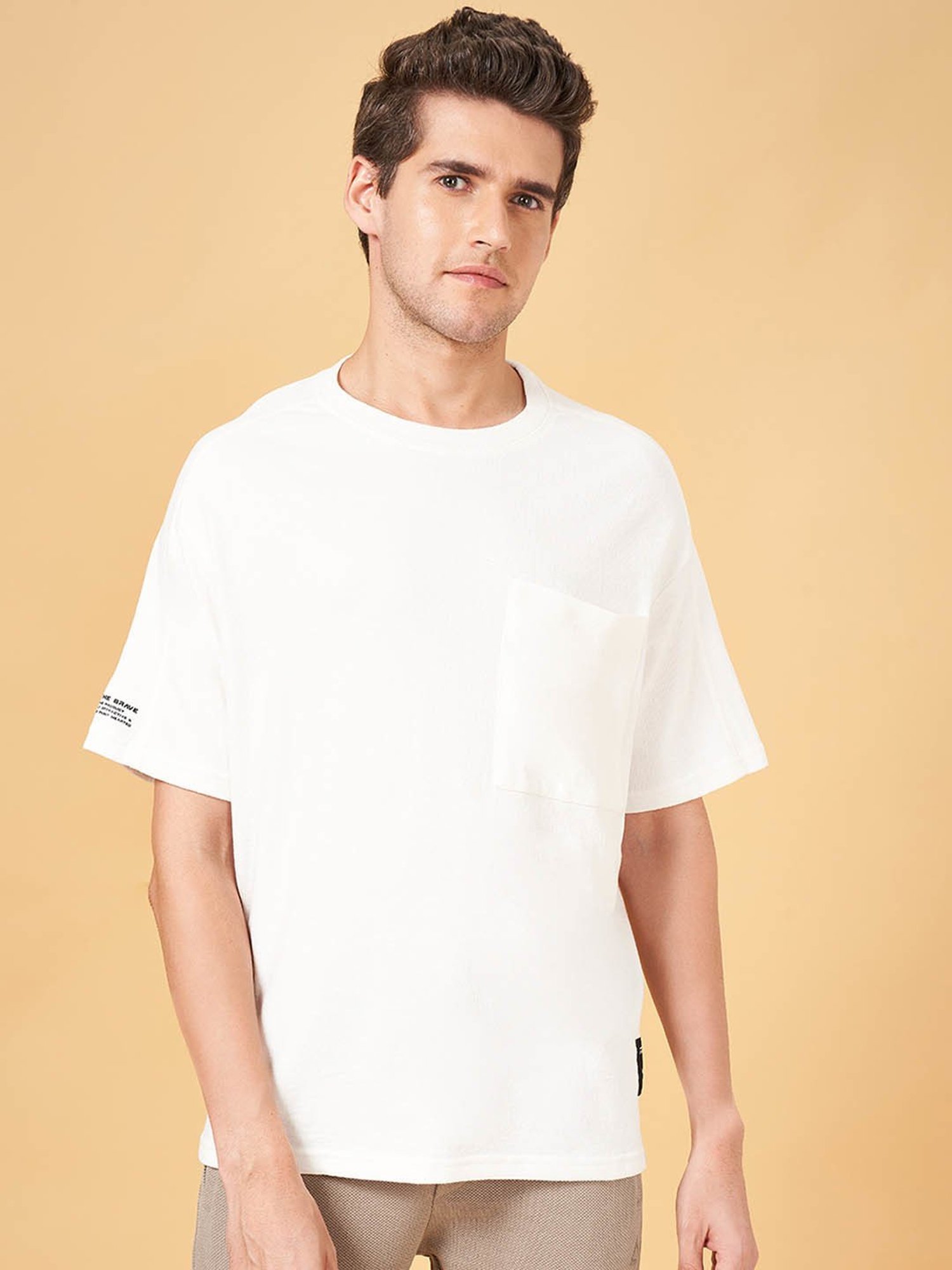 Street 808 by Pantaloons Off White Boxy Fit T-Shirt