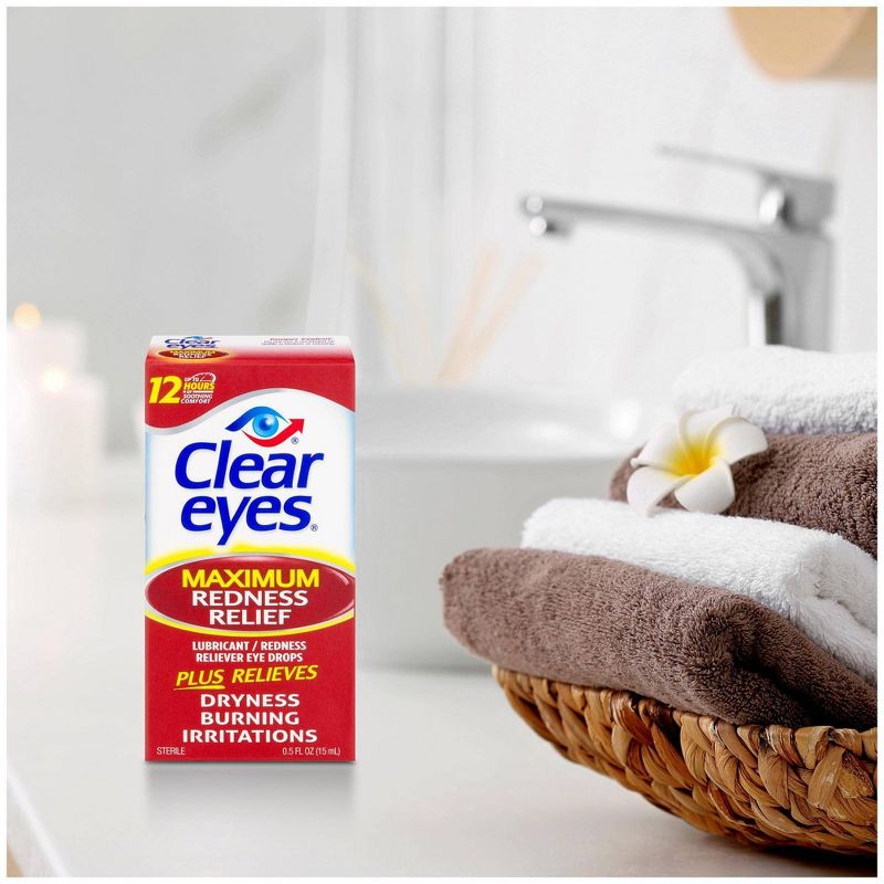 Clear Eyes Maximum Strength Redness Relief Eye Drops Red Eye Relief - 0.5 fl oz