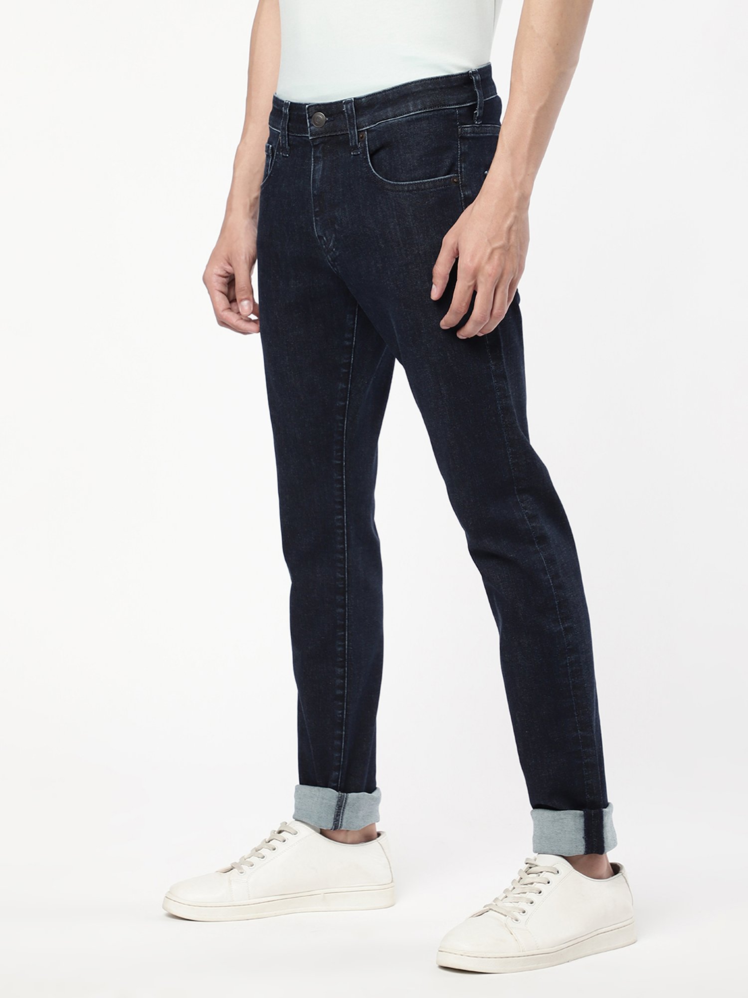 Passion Navy Slim Fit Lightly Washed Jeans