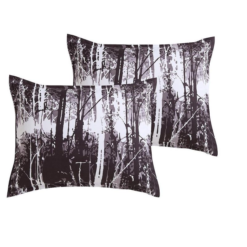 VCNY Home Woodland Reversible Black and White Comforter Set - Black 6 Piece Twin - Twin XL