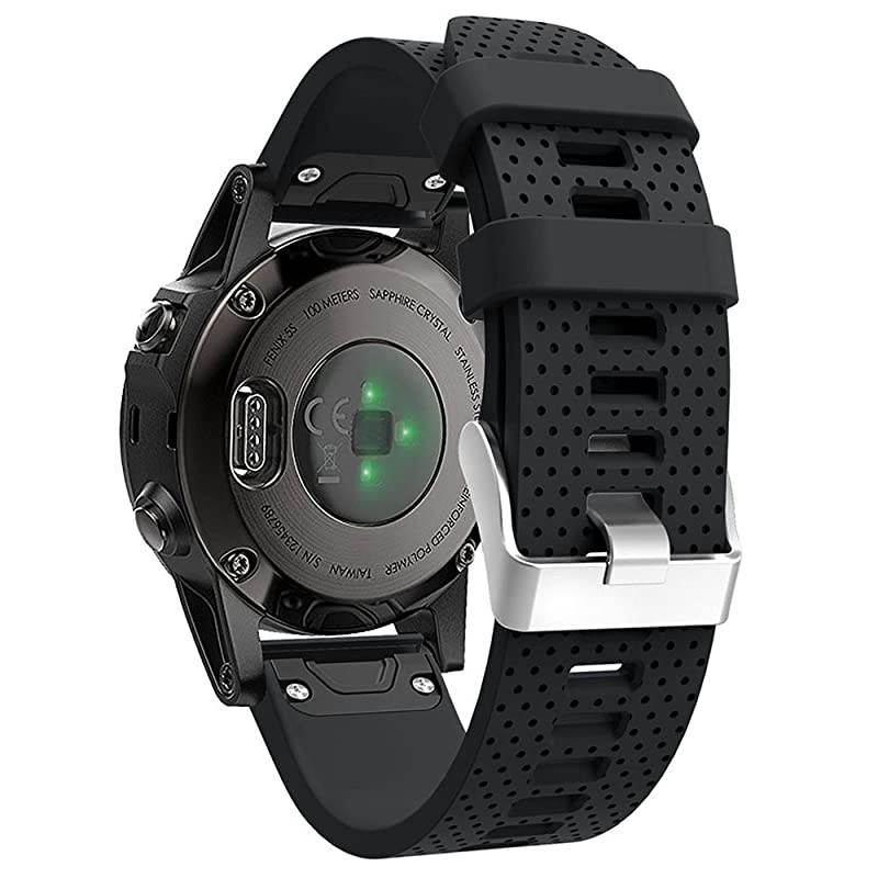 Band for Garmin Fenix 5S / Fenix 6S, Soft Silicone Replacement Watch Band Strap for Garmin Fenix 5S/Fenix 5S Plus/Fenix 6S/Fenix 6S Pro Smart Watch, Fit 5.31 inches-8.46 inches