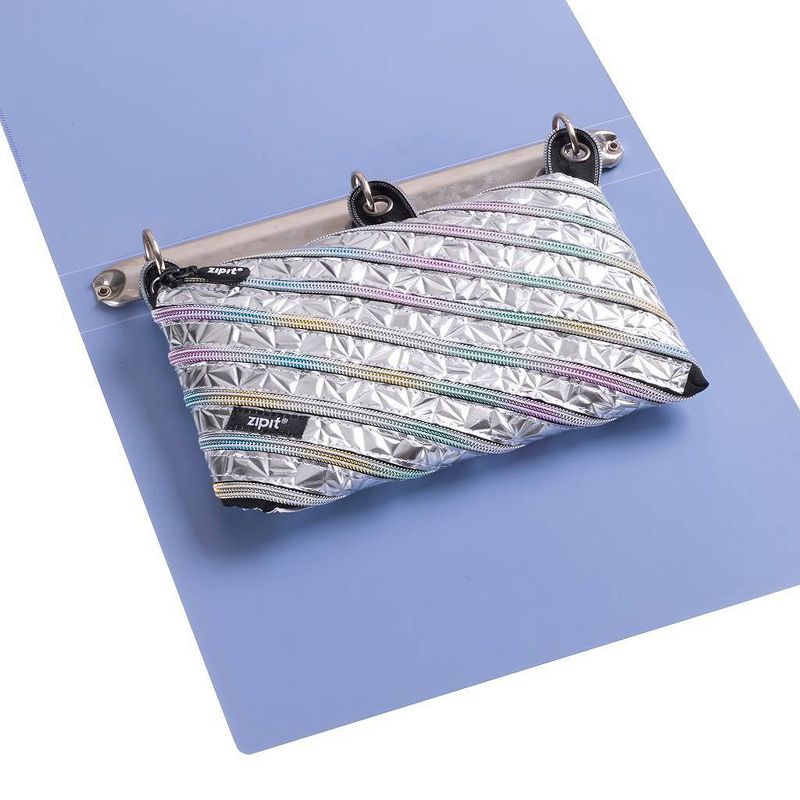 Continuous Zip Binder Pencil Case Silver/Black - ZIPIT