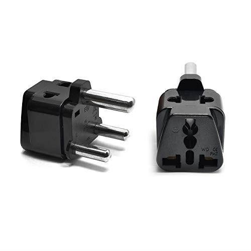 OREI 2 in 1 USA to South Africa Adapter Plug (Type M) - 2 Pack, Black