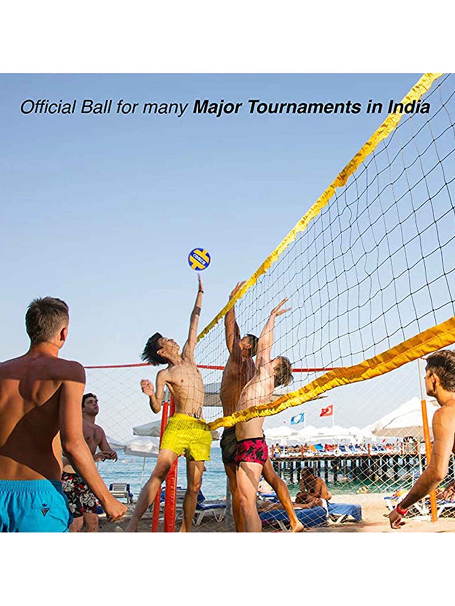 Cosco Leather Pasted Volleyball (Multicolor) Size - 4