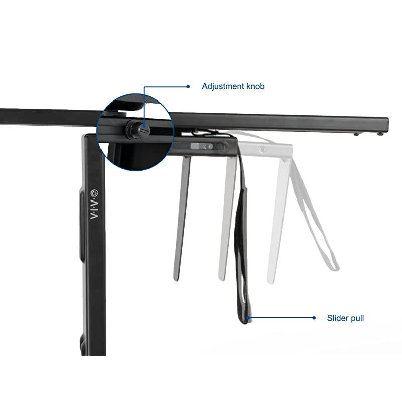 Black Adjustable UnderDesk Slider PC Mount | Computer Case Holder with Pullout Slide Track and 360 Degree Swivel MOUNTPC01D