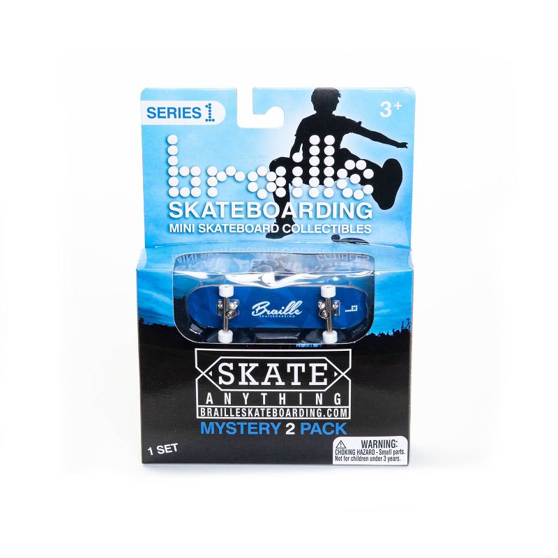 Braille Skateboarding Mini Skateboard Collectible Mystery - 2 pk