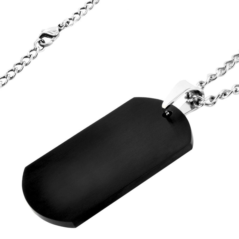 Men's Crucible Black Plated Stainless Steel Dog Tag Necklace