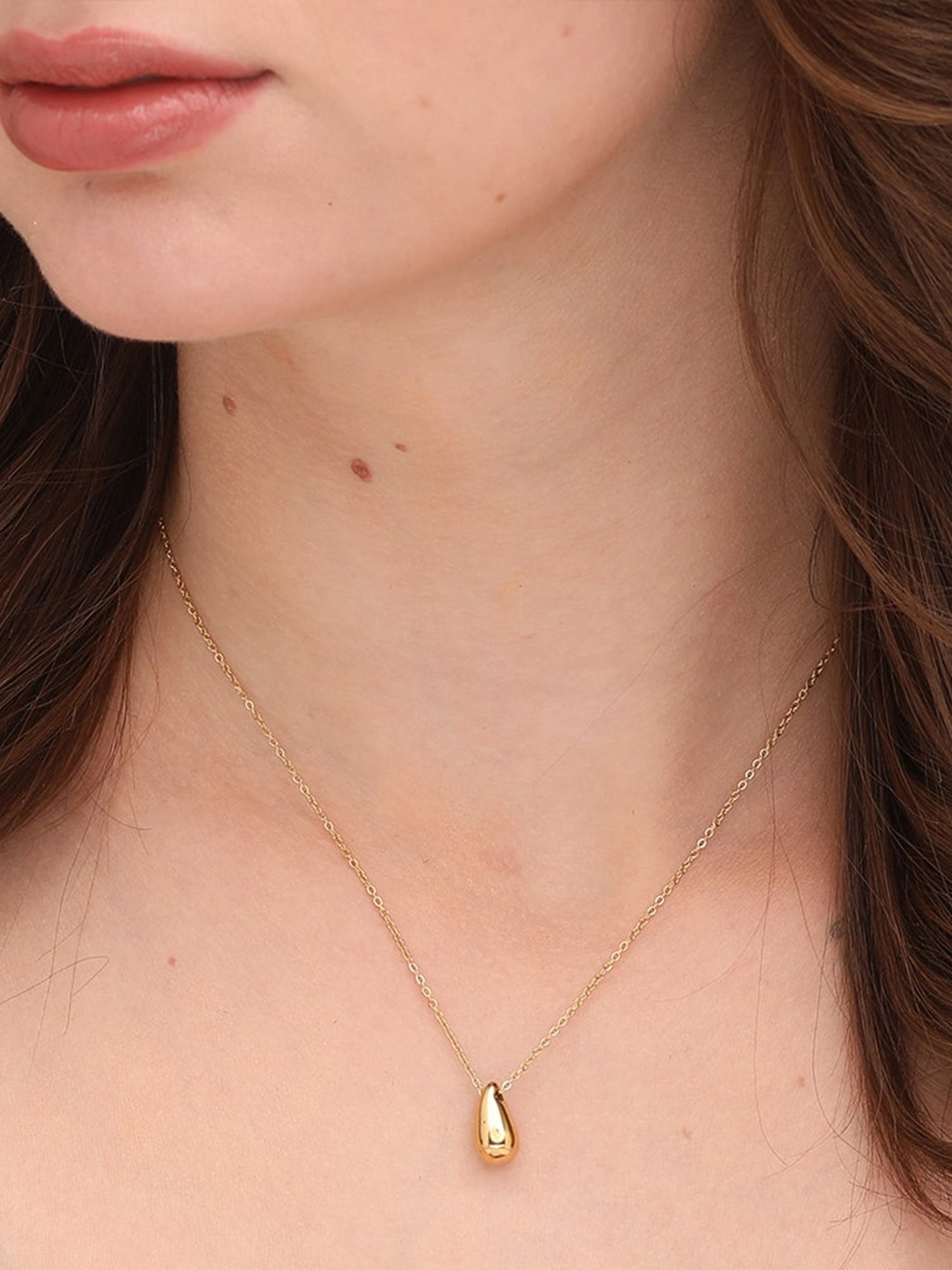 Palmonas Golden Tiny Pear Necklace for Women