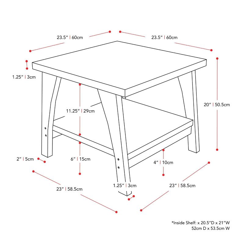 Hollywood Side Table with Lower Shelf Dark Gray - CorLiving