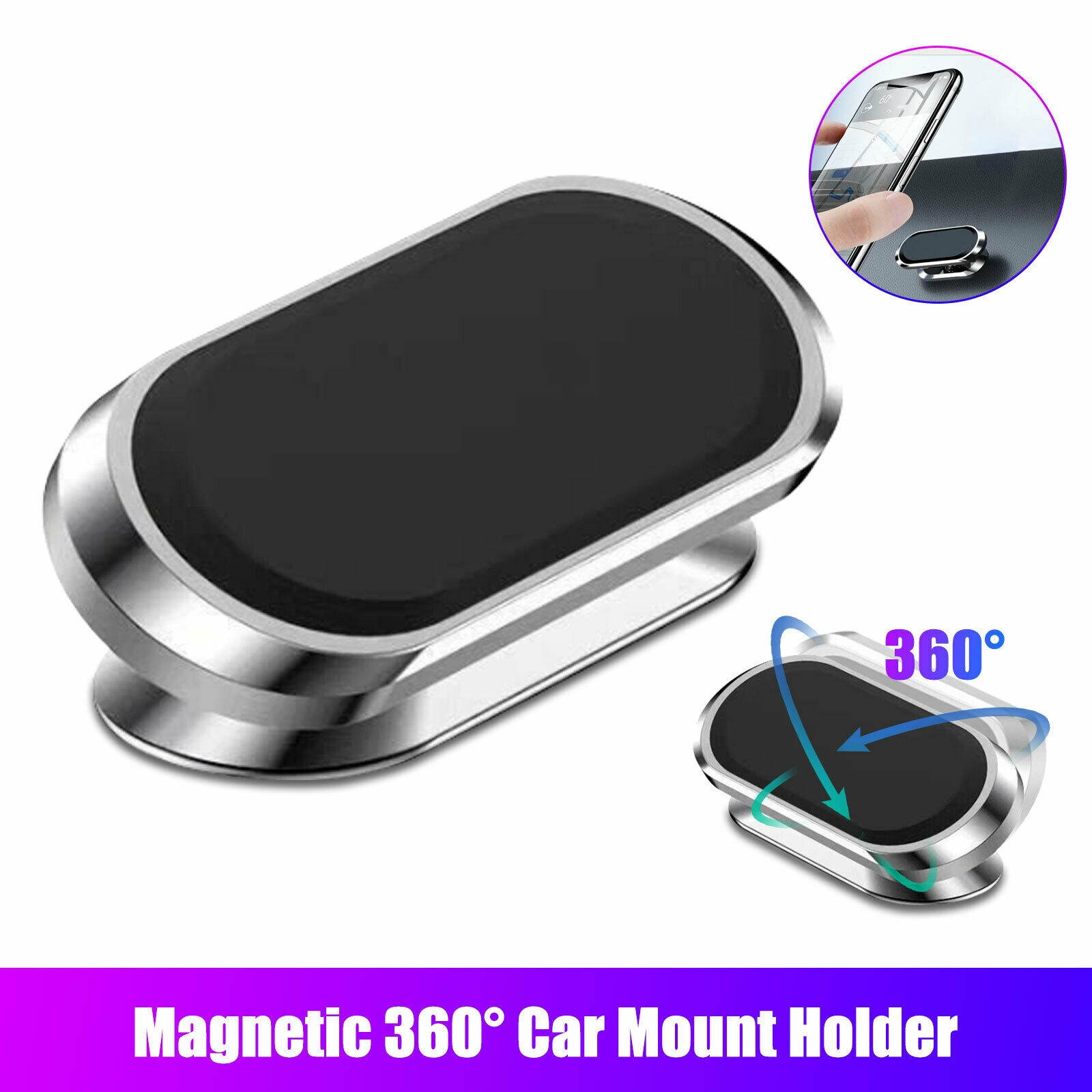 360&deg;Magnetic Car Cell Phone Holder Dashboard Desk Mount Stand for iPhone