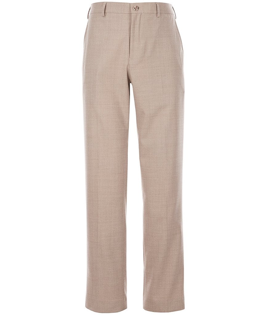 Hart Schaffner Marx Solid Flat Front Trouser Pants