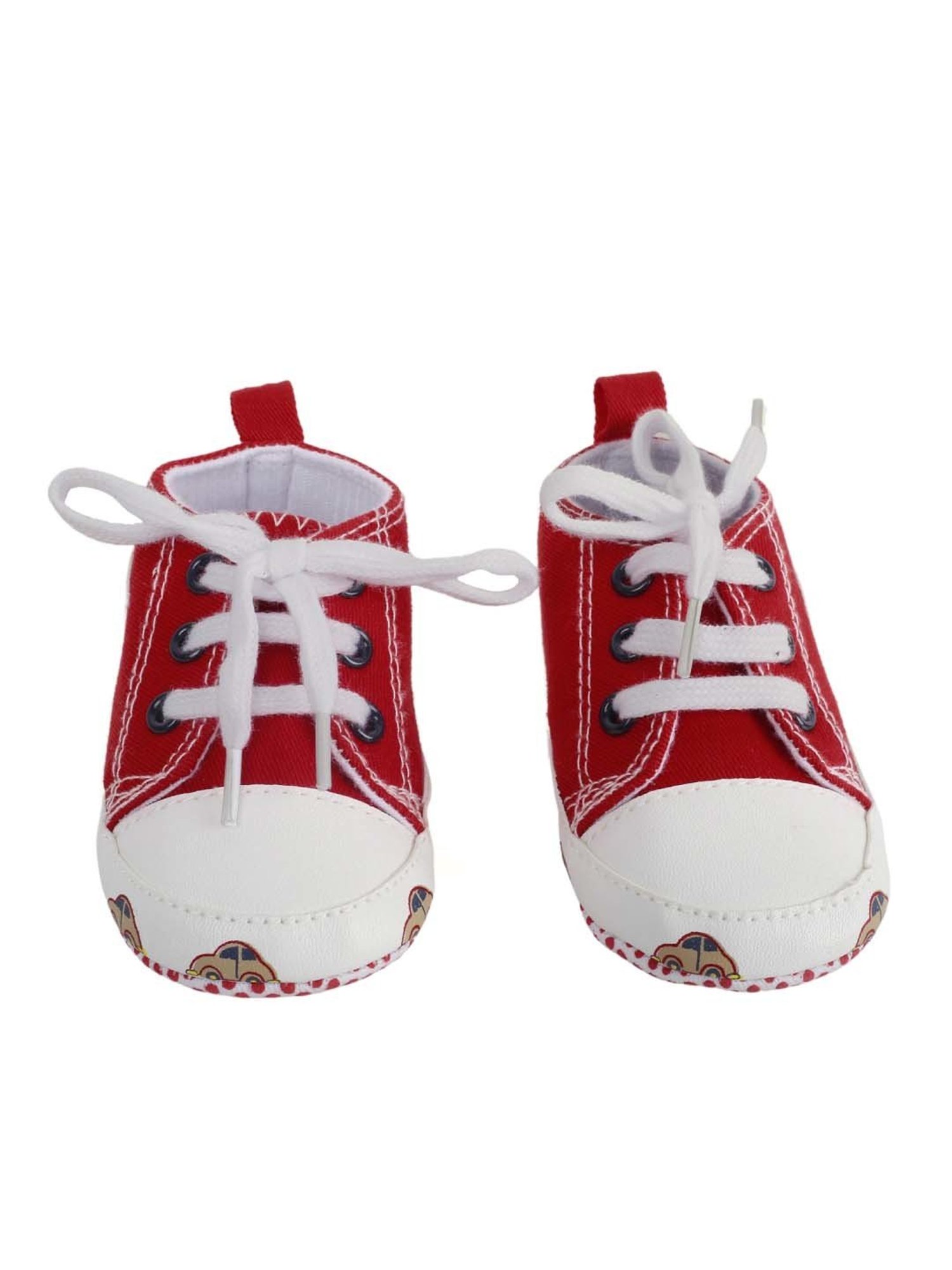 Baby Moo Kids Red & White Lace Up Shoes