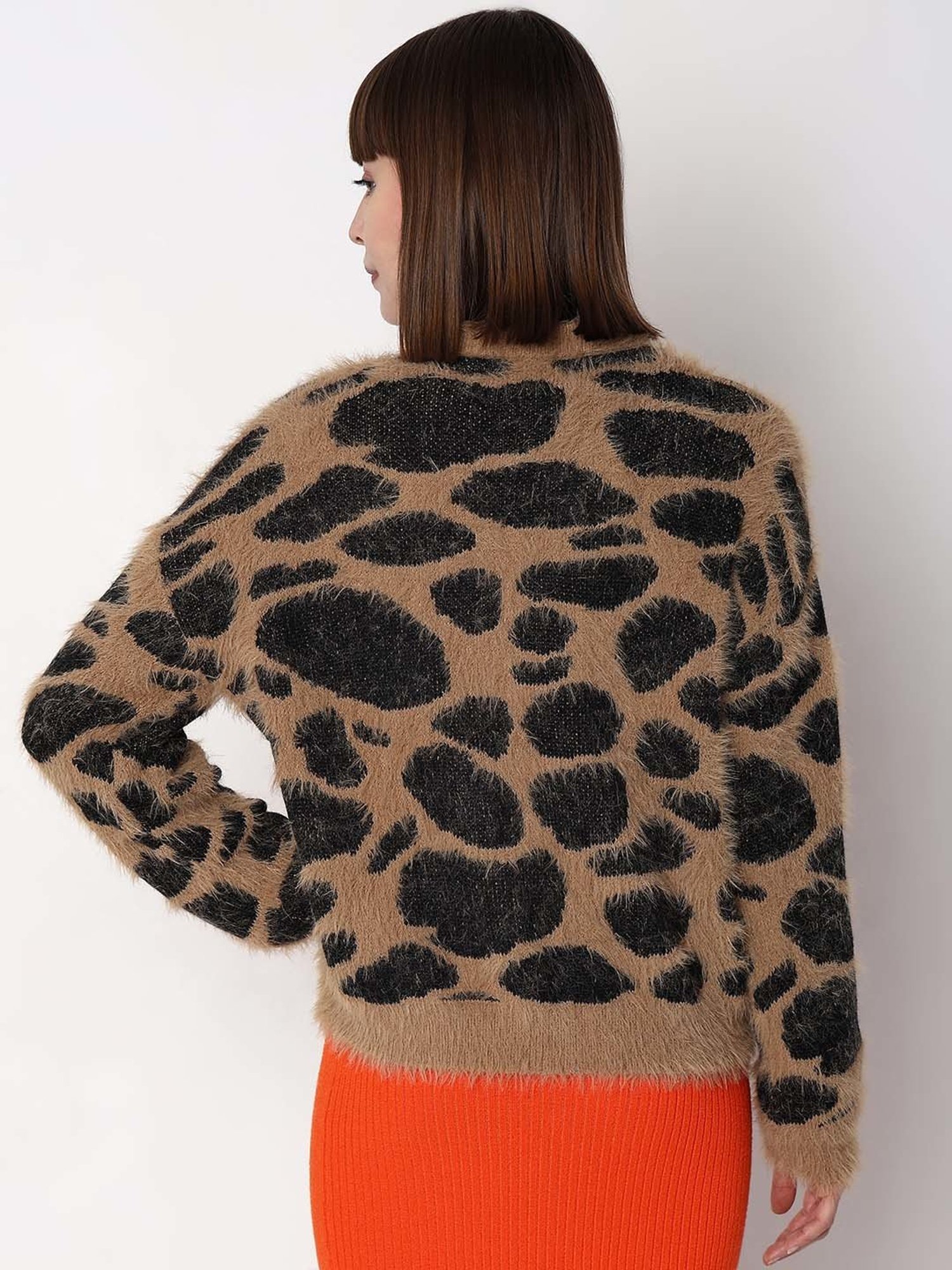 Vero Moda Brown & Black Animal Print Cardigan