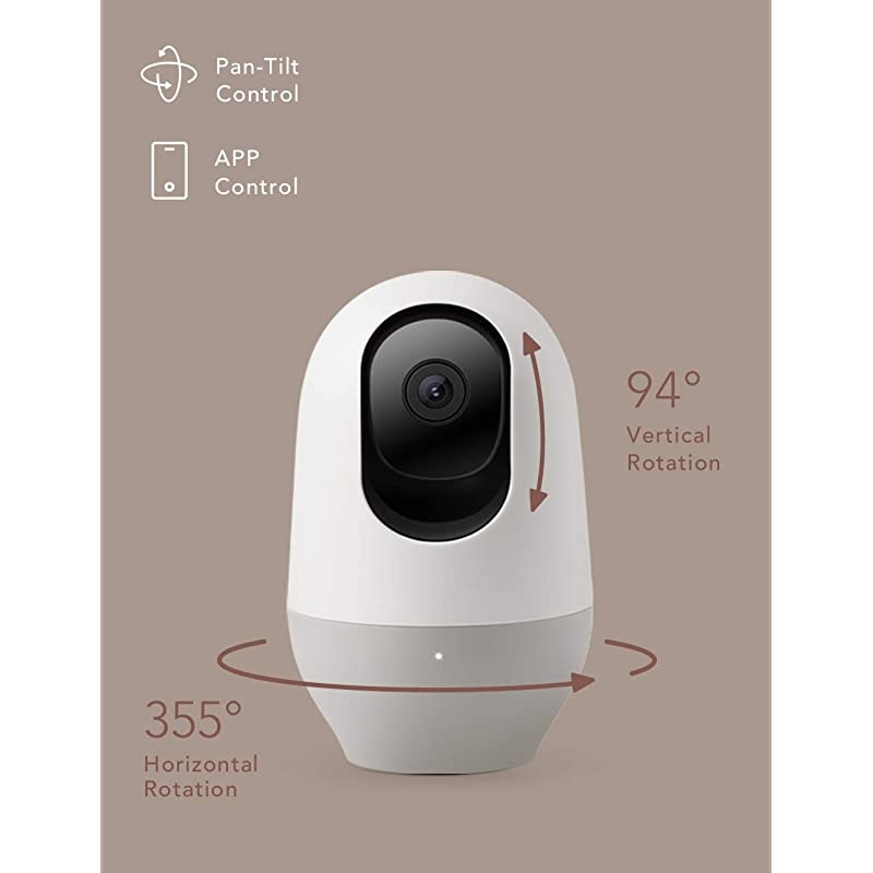 Baby Monitor, WiFi Pet Camera Indoor, 360-degree Wireless IP Nanny Camera, 1080P Home Security Camera, Motion Tracking, IR Night Vision, Works with Alexa, Two-Way Audio