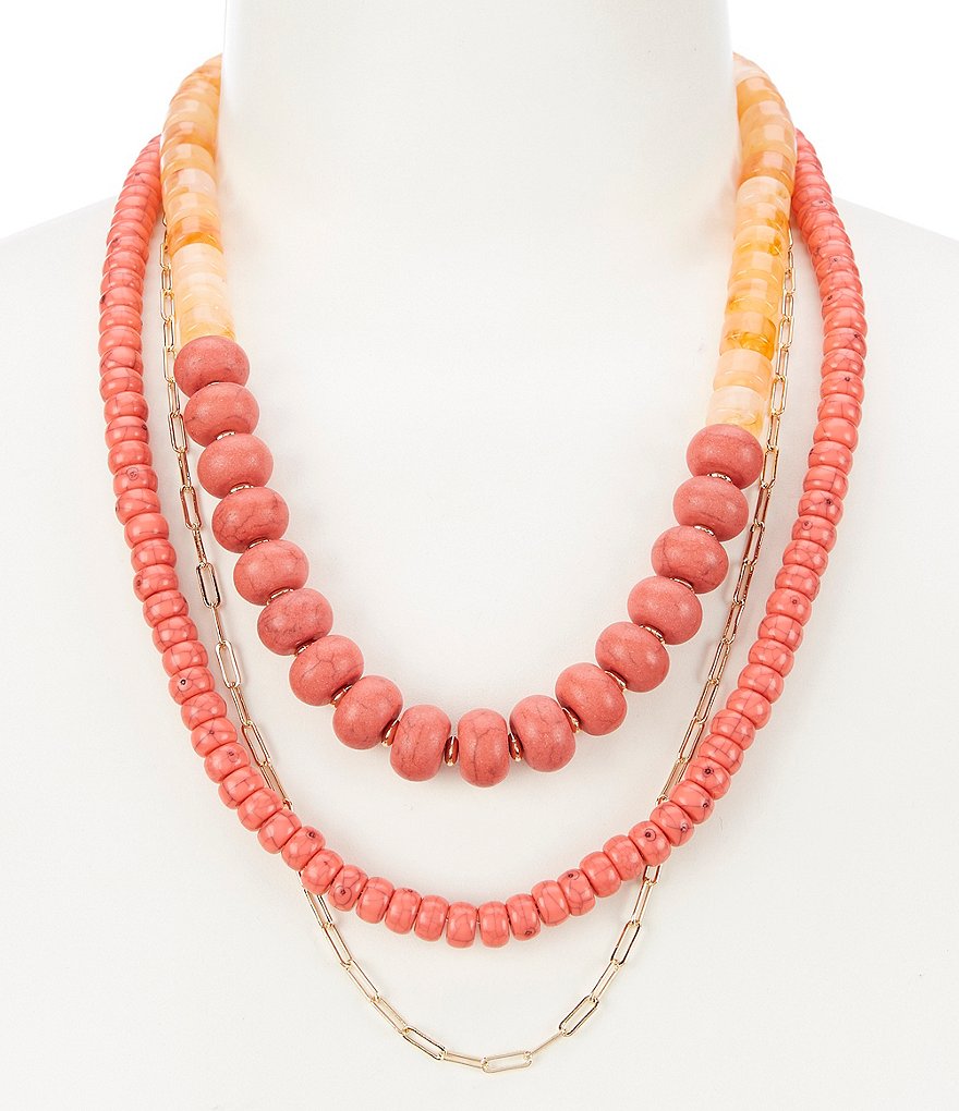 Anna & Ava Coral Multi Strand Necklace