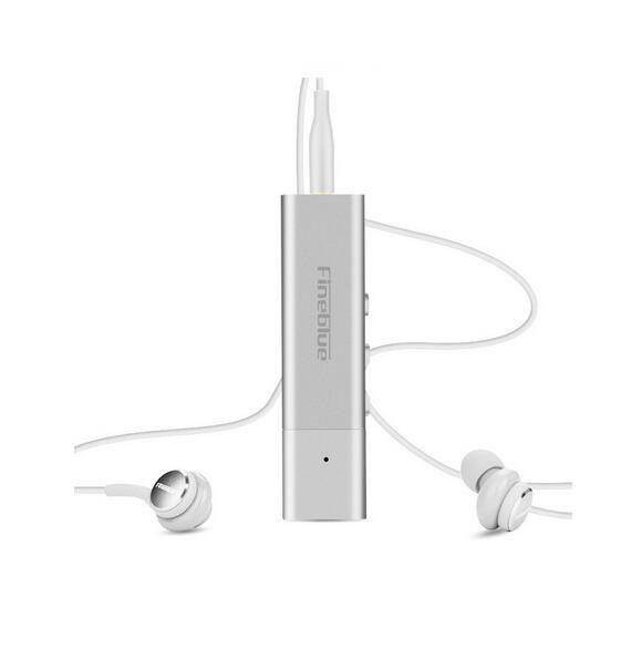 Fineblue W688 Bluetooth earphone Sport Bluetooth 4.1 Wireless HiFi Business Collar Clip-on Bluetooth Stereo Music headset (Silver)