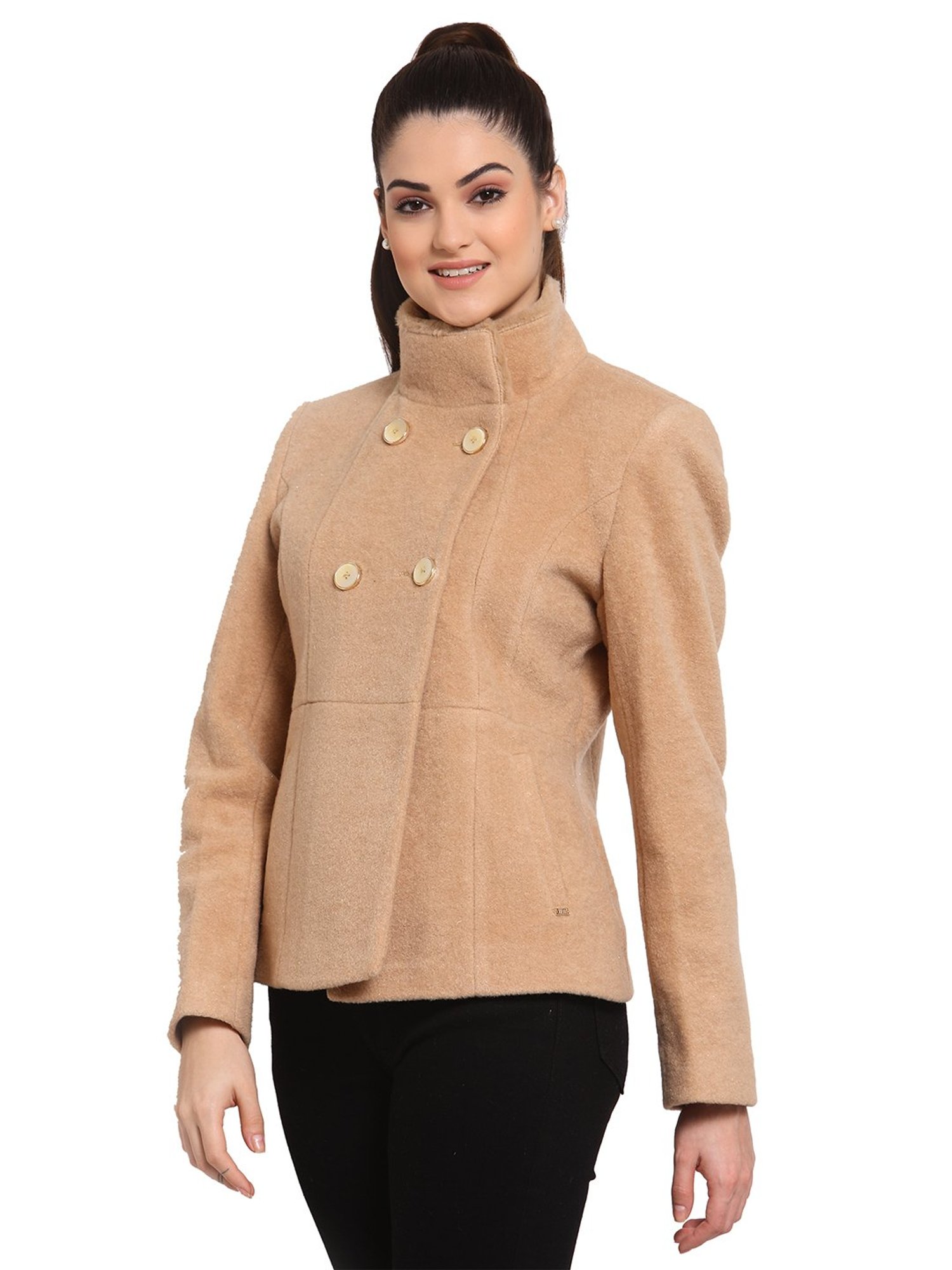 Juelle Beige Full Sleeves Coat