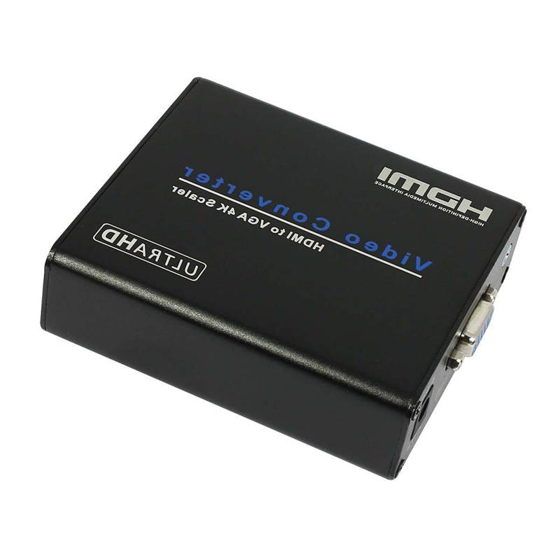 Hdmi to Vga 4K Scaler Audio Hdmi Input to Vga Output 3.5mm 4Kx2K 1080P Stereo Audio Converter EU Plug