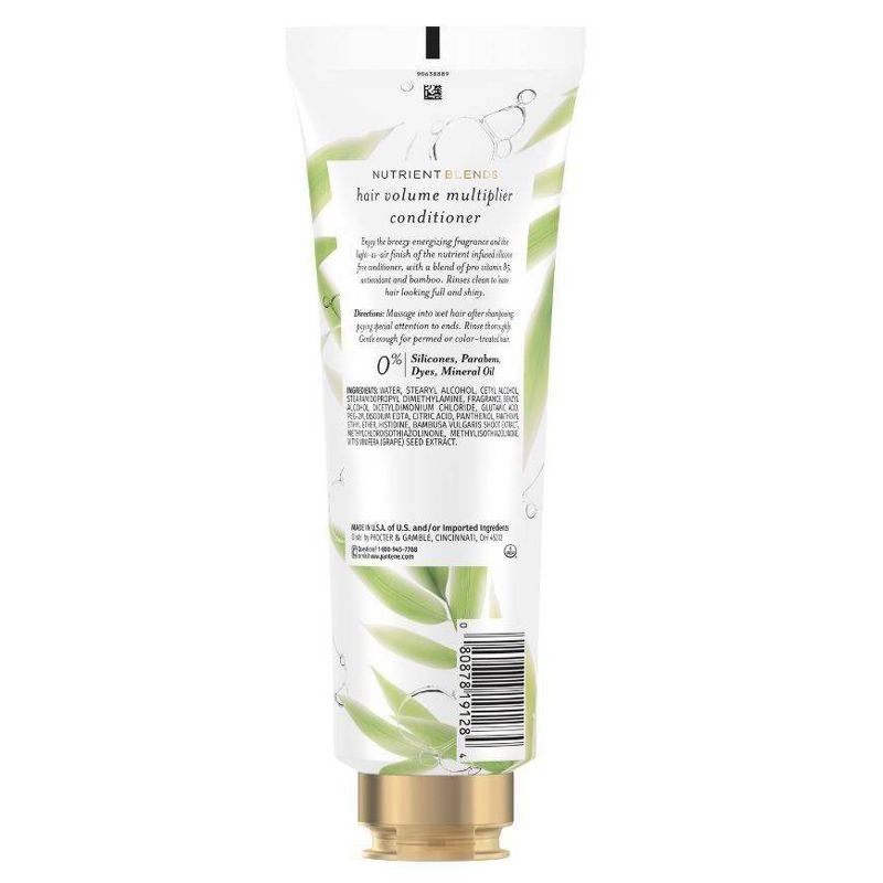 Pantene Nutrient Blends Hair Volume Multiplier Silicone Free Bamboo Conditioner for Fine & Thin Hair - 8.0 fl oz