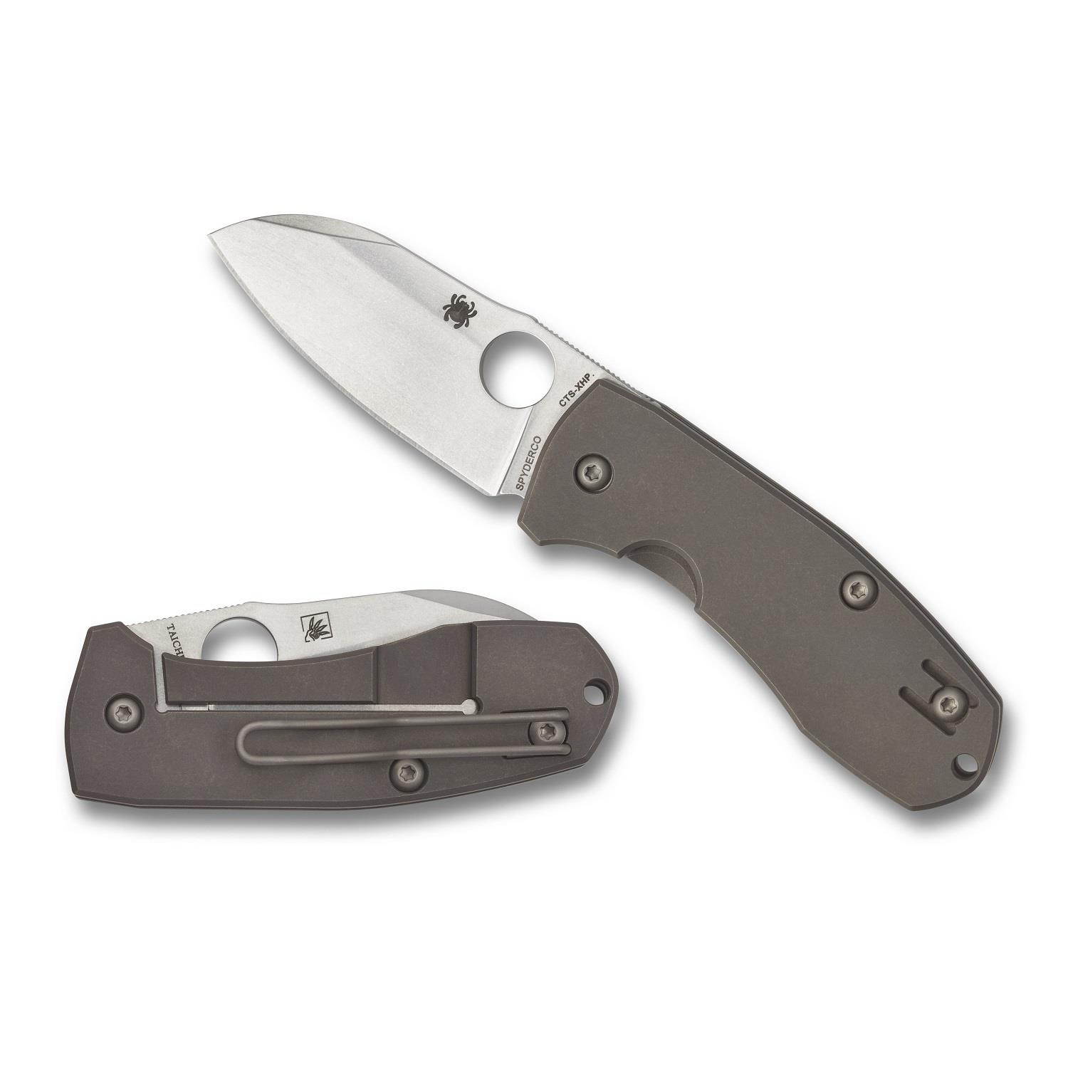 Spyderco Techno 2 Folder 2.55 in Plain Titanium Handle