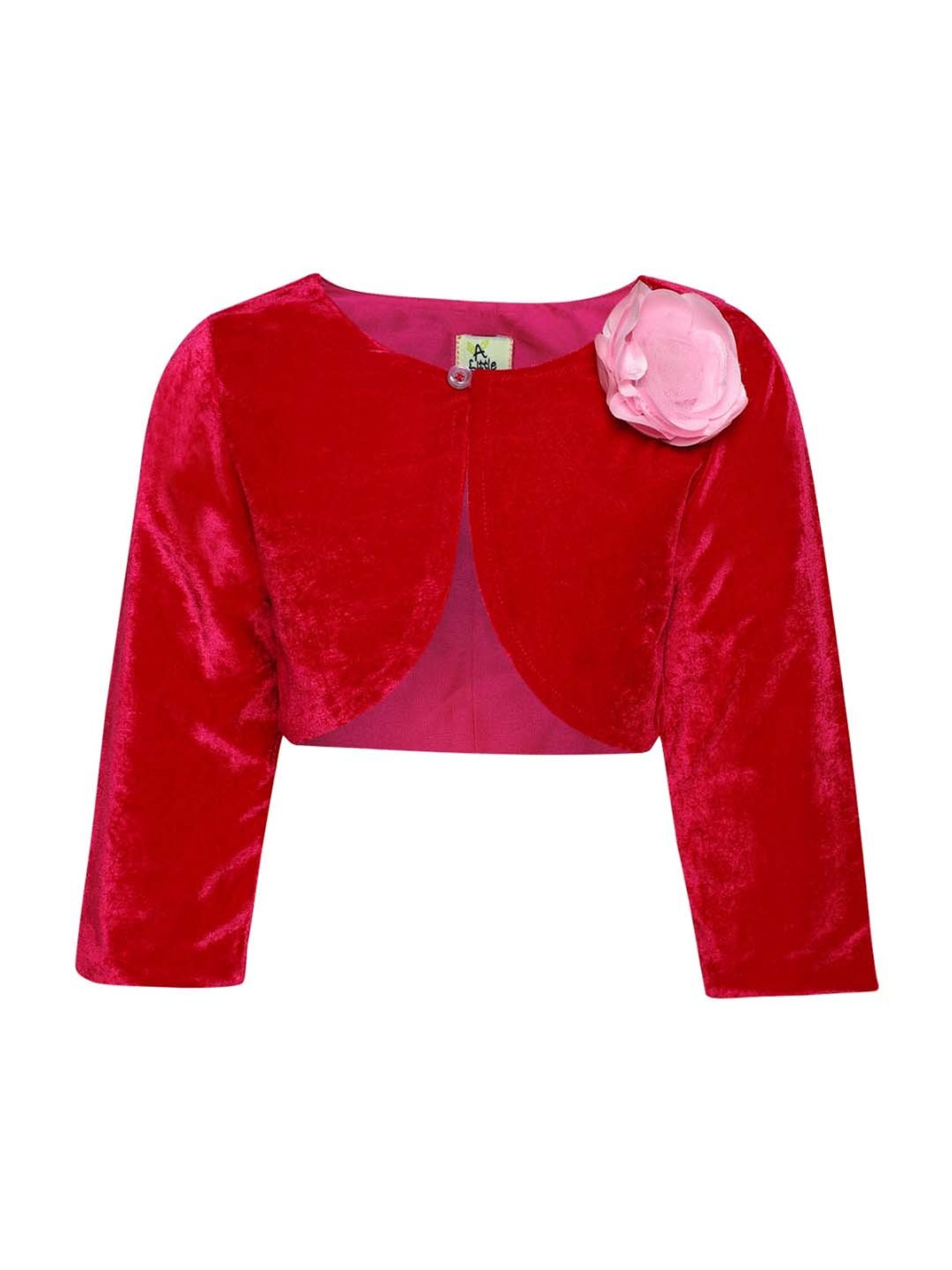 A Little Fable Kids Pink Regular Fit Shrug