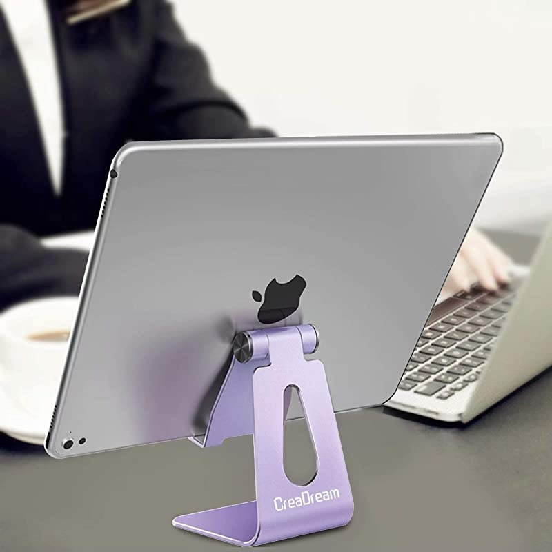 Adjustable Cell Phone Stand,  Phone Stand, Cradle, Dock, Holder, Aluminum Desktop Stand Compatible with Phone Xs Max Xr 8 7 6 6s Plus SE Charging, Accessories Desk,All Mobile Phones-Purple