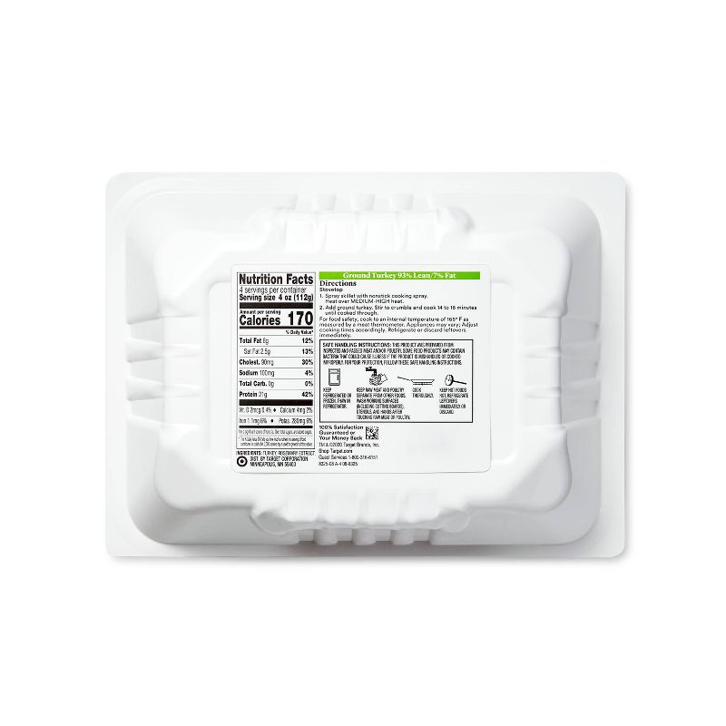 Butterball All Natural Fresh 93/7 Ground Turkey - 3lbs