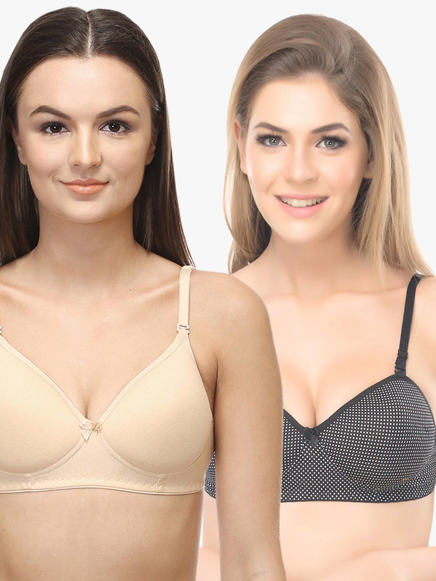 Lady Lyka Multicolor Non Wired Padded T-Shirt Bra (Pack Of 2)