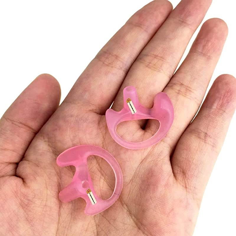 Radio Ear Mold Ear Bud Pink Small  Earmold Earbuds Replacement Left Right Ear for 2 Way Radio Acoustic Coil Tube Earpiece Insert Earmould Soft Walkie Talkie Ear Pieces 5 Pairs